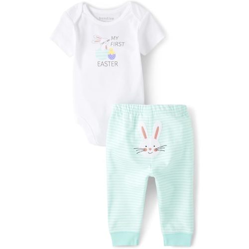 The Children's Place unisex-baby And Newborn My First Easter Short Sleeve Top and Bottom 2-piece Set