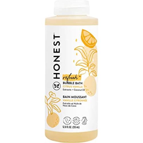 The Honest Company Foaming Bubble Bath | Gentle for Baby | Naturally Derived, Tear-free, Hypoallergenic | Citrus Vanilla Refresh, 12 fl oz