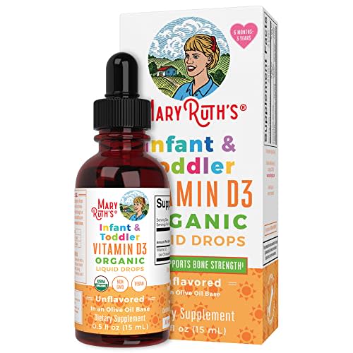 MaryRuth Organics Vitamin D3 Liquid Drops for Infants & Toddler, USDA Organic Liquid Vitamin D Spray for Infants & Toddlers, Immune Support & Bone Health, Vegan, Gluten Free, Non-GMO, 90-150 Servings