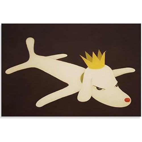 Japanese Yoshitomo Nara Posters《Her Dog》Wall Art Yoshitomo Nara Canvas Painting Cartoon Prints for Children's Room Decor Picture 30x20cm No Frame