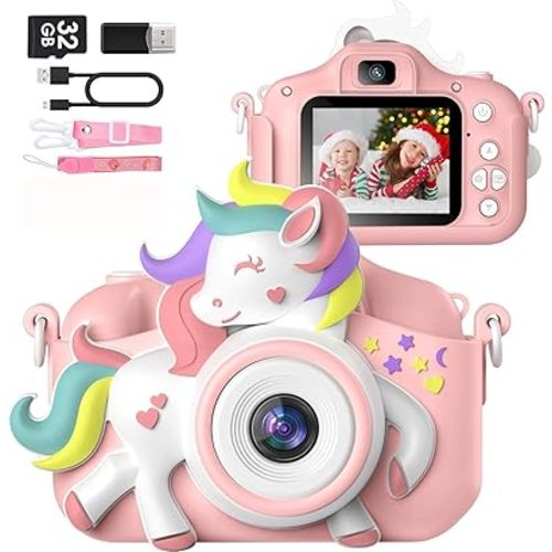 Kids Camera for 3-8 Years Old Toddlers Childrens Boys Girls Selfie Camera 20.0 MP HD 1080P IPS Screen Dual Digital Toy Camera for Kids Christmas Birthday Gifts