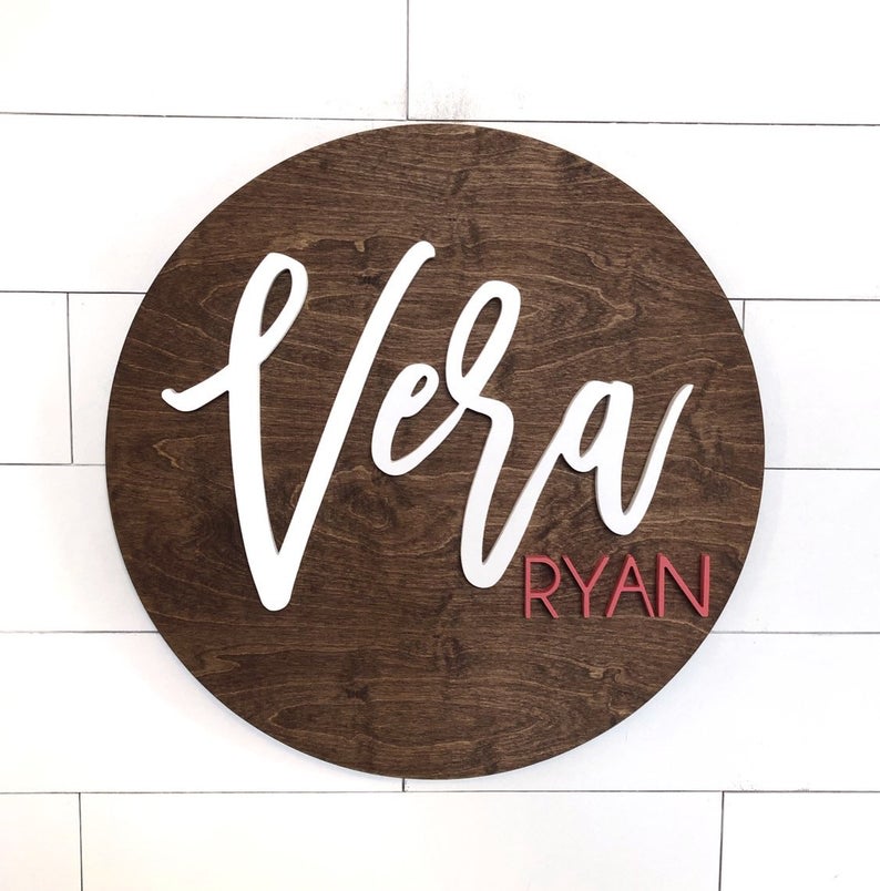 Personalized Wooden Nursery Name Sign - 24 inches