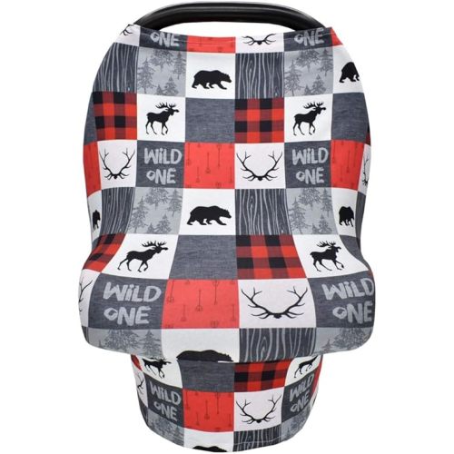 Nursing Cover for Newborn Breastfeeding Multi Use Infant Stroller Canopy Unisex Baby Car Seat Cover High Chair Cover Shopping Cart Cover for Baby Boy and Girl (Red)
