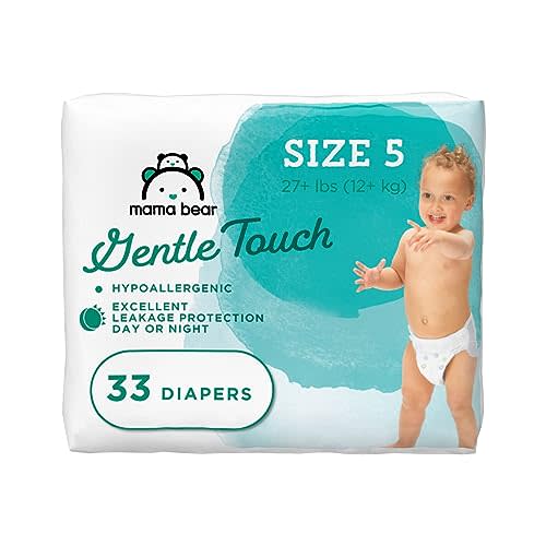 Brand - Mama Bear Gentle Touch Diapers, Hypoallergenic, Size 1,  White, 49 Count