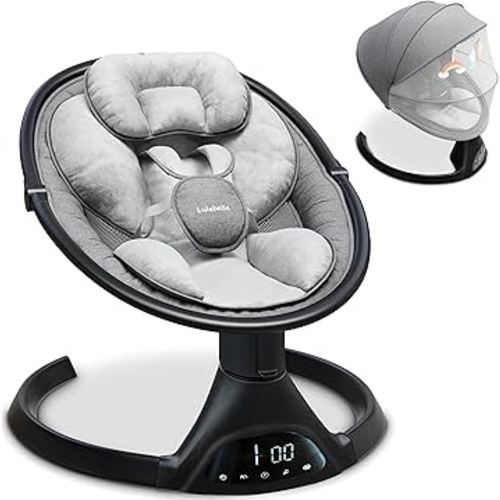 Baby Swing Newborn Baby Swing for Infant – 5 Sway Speeds – Electric Portable – Indoor Stationary – 10-Preset Melodies,Bluetooth Remote