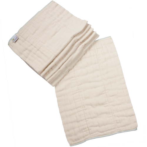 OsoCozy Organic Cotton Prefold Cloth Diapers. Size Premium 4x8x4, Fits 15-20 Lbs. - 6 Pack