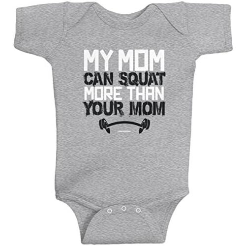 Threadrock Baby Boys' My Mom Can Squat More Than Your Mom Infant Bodysuit