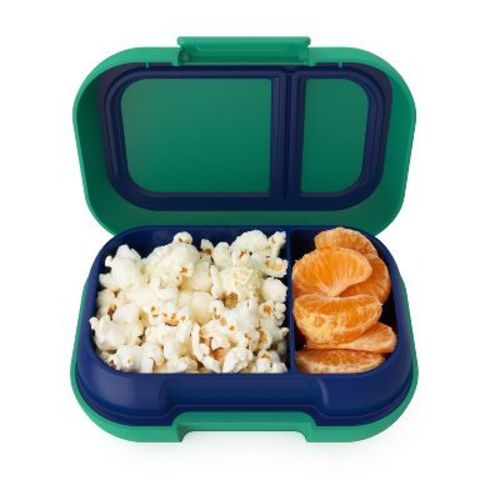 Bentgo Kids' Snack Leak-proof Storage Container Green/Navy: Bento Lunch Box for Kids, Dishwasher-Safe, Ages 3+