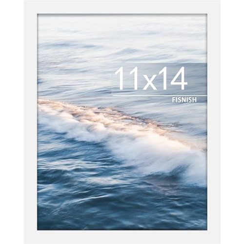 11x14 Picture Frame, for Tabletop Display, Horizontal or Vertical Wall Mounting, White