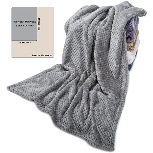 Fuzzy Blanket or Fluffy Blanket for Baby, Soft Warm Cozy Coral Fleece Toddler, Infant or Newborn Receiving Blanket for Crib, Stroller, Travel, Decorative (28Wx40L, XS-Flint Gray)