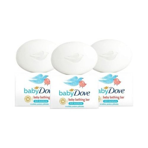 Baby Dove Rich Moisture Bathing Bar 75 g (Combo Pack of 3) Gentle Soap for Baby'