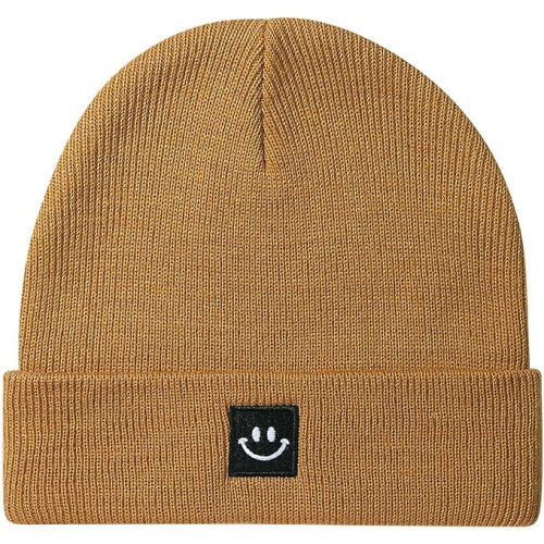 Paladoo Baby Beanie Knit Ski Hat with Cute Face for Girls Boys 0-7 Years - 0-6 Months - Camel