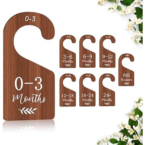 Yewfold Wooden Baby Closet Dividers for Baby Clothes Organizer,Baby Closet Organizer For Nursery Decor,Baby Clothes Dividers For Closet Size Hangers, Christmas Gifts for New Mom Dad Parents