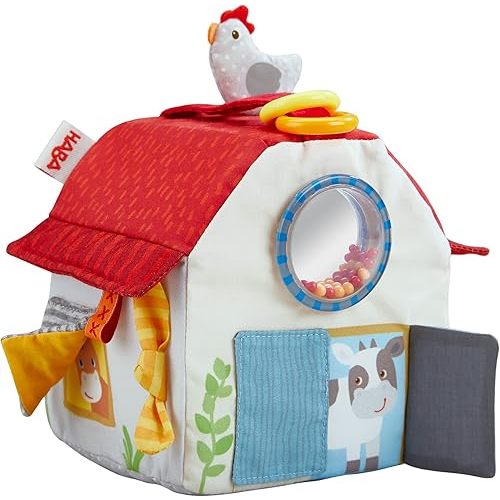 HABA Discovery Play Cube Farmyard - Sensory Development Toy with Fascinating Tactile and Acoustic Effects