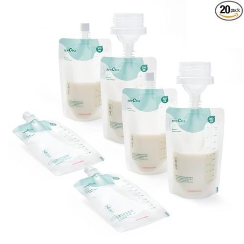 Spectra - Simple Store Milk Collection Bags 200 ml - Hygenic Double Lined Leak Free Insulation - Convenient Milk Storage for Busy Moms - 20 Count