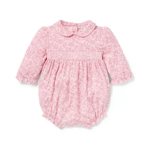 Baby Pearl Pink Ditsy Floral Baby Ditsy Floral Smocked Romper by Janie and Jack