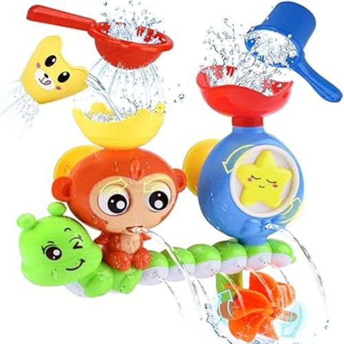 Bath Toys for Kids Ages 1-3 Toddler Bathtub Toys for Babies 1 2 3 Year Old Boys Girls Water Bath Tub Toy for 12 18 Months Infant with Cups