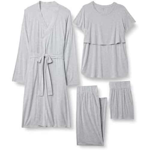 Amazon Essentials Women's Soft Modal Nursing Maternity Sleepwear Pajama Bundle, 4 Piece
