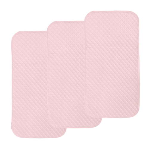 Pleasant Boulevard | Portable Waterproof Baby Changing Pad Liner, Washable Reusable Changing Table Cover Made with Breathable TPU, 27x13in (Pink, 3 Count)