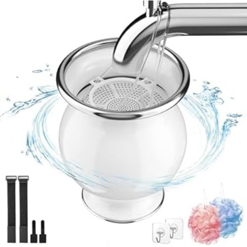 Bath Water Filter for Tub Faucet, 9 Stages Bath Filter- Removes Hundreds of Contaminants, BPA Free, Purify Your Bathwater for Healthier Skin and Hair, 5000 Gallons of Filtration