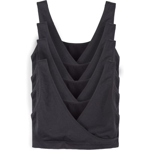 Caramel Cantina 4 Pack Nursing Maternity Women’s Sleep Comfort Bralette Bra - X-Small - Black