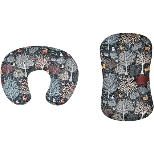 Nursing Pillow Cover and Baby Lounger Cover for Boys Girls, Soft Comfortable Stretchy Removable Slipcover, Woodland Animal
