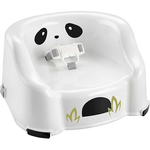 Fisher-Price Toddler Booster Seat Simple Clean & Comfort Panda Chair for Dining Table & Travel with Baby, Contoured Seat