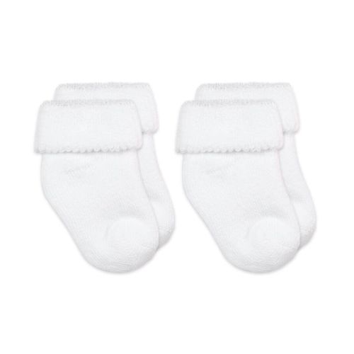 White Terry Turn Cuff Bootie Socks