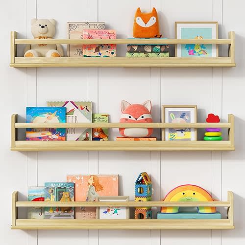 Wooden Wall Bookshelf (3 pack)