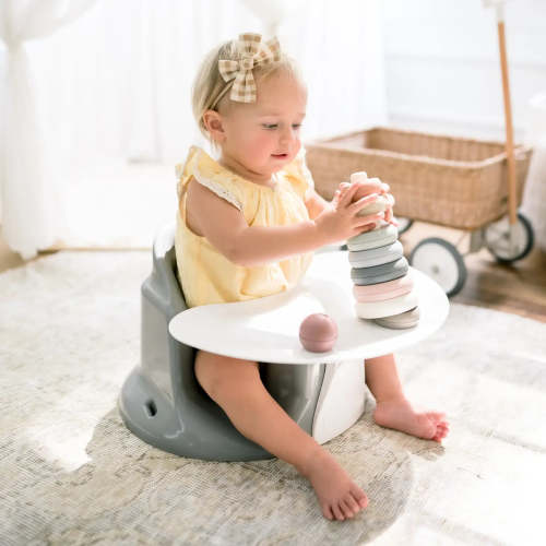 Baby Booster UpSeat w/Tray - Gray – Itty Bitty Bella