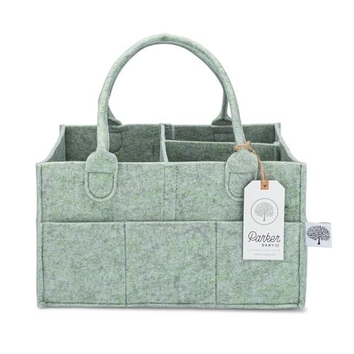 Parker Baby Co. Felt Diaper Caddy Organizer - Regular, Sage