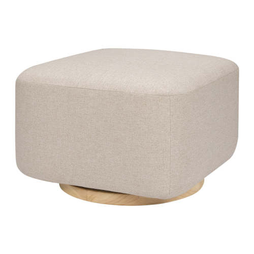 Kiwi Gliding Ottoman - Performance Beach Eco-Weave with Light Wood Base