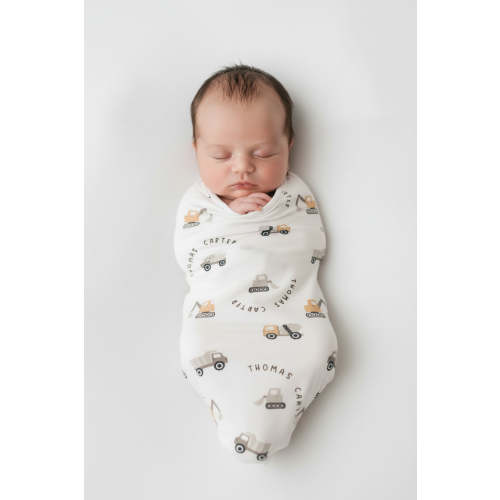 Personalized Swaddle Blanket in Little Builder | Caden Lane