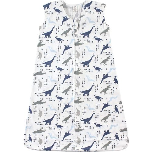 Touched by Nature Unisex Baby Organic Cotton Sleeveless Wearable Sleeping Bag, Sack, Blanket, Dino, 0-6 Months