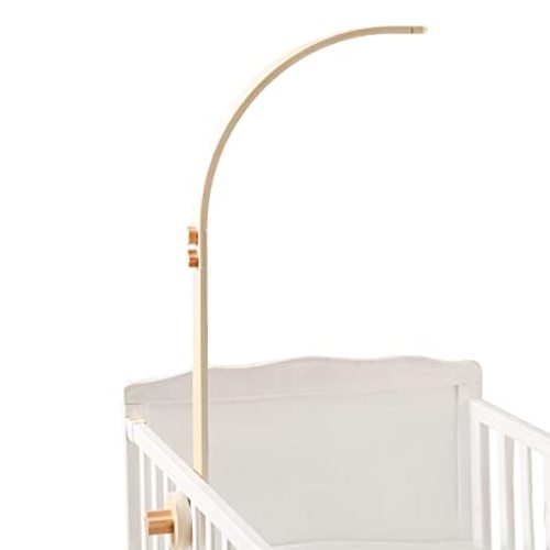 let's make Baby Crib Mobile Arm - Wooden Baby Mobile Crib Holder for Hanging Baby Crib Attachment for Nursery Decor (Curved Structural Arm)