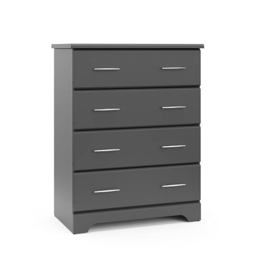 Storkcraft Brookside 4 Drawer Dresser with Interlocking Drawers, Color: Gray