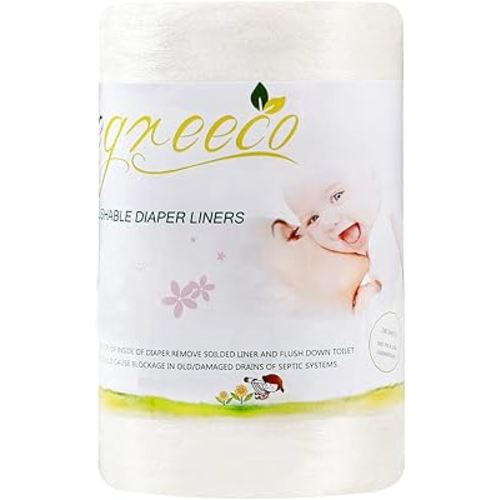 wegreeco Unscented Diaper Liners,Fragance Free and Chlorine Free - 100 Sheets Per Roll (1 Roll)