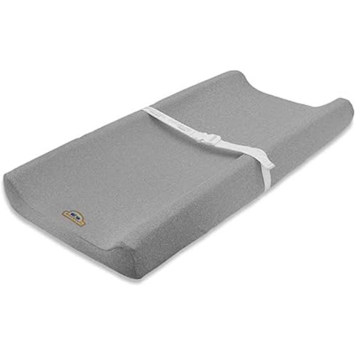 BlueSnail Plush Super Soft and Comfy Changing Pad Cover Change Table Cradle Bassinet Sheets for Baby 2-Pack(Navy+Gray)