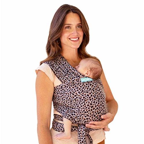 Moby Baby Wrap Carrier Classic for Newborns to Toddlers (8-33lbs), Infant Sling Carrier, Lightweight & Hands Free Design, Adjustable for All Body Types (Leopard)