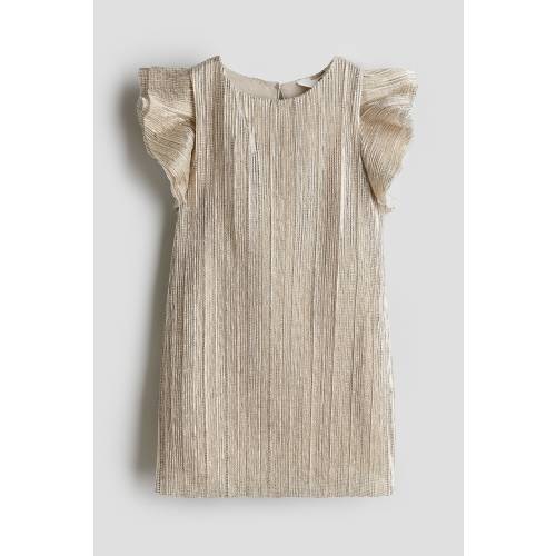 PLEATED A-LINE DRESS, Gold-colored - size 2T (1.5-2Y)