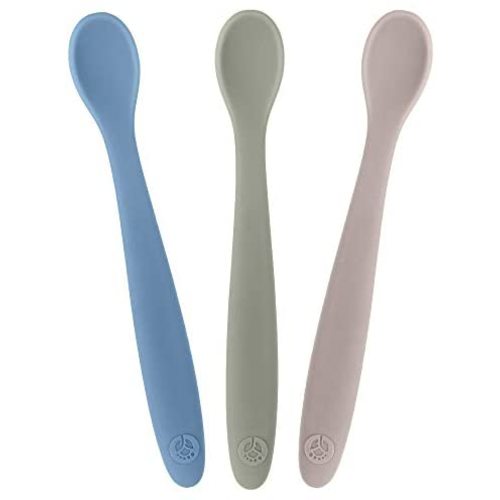 WeeSprout Silicone Baby Spoons - First Stage Feeding Spoons for Infants, Soft-Tip Easy on Gums, Bendable Design Encourages Self-feeding, Ultra-durable & Unbreakable, Dishwasher & Boil-proof, Set of 3