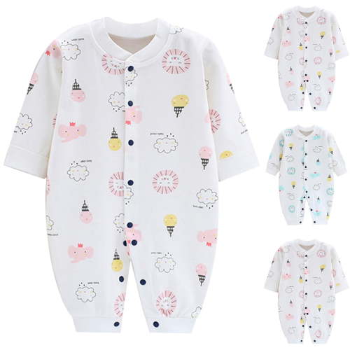 Summer Savings Clearance 2025 Bovxnpu Baby Girl Bodysuit, Infant Baby Cotton Bodysuits, Child Printing Newborn Button-Neck Long Sleeved Long Rompers 0-3 Months