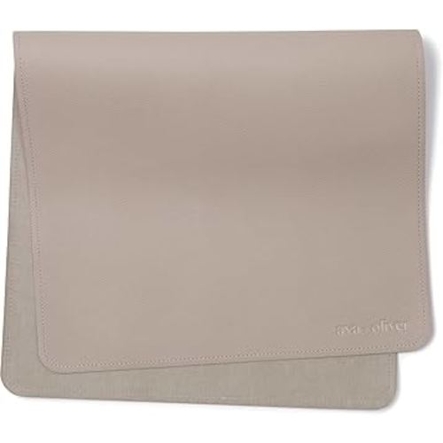 Vegan Leather Baby Changing Mat (16 X 30 in) - Multipurpose Wipeable and Portable Diaper Changing Mat - Foldable Travel Changing Mat (Grey)