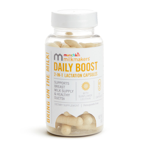 Munchkin® Milkmakers® Daily Boost 2-in-1 Lactation Supplements for Breastfeeding Moms, 60 Count