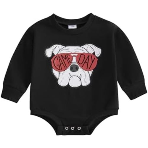 Baby Football Outfits Boy Girl Football Season Romper Long Sleeve Top Sweater Onesie Newborn Clothes