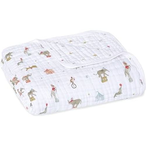 aden + anais Essentials Dream Blanket, Muslin Baby Blankets for Girls & Boys, Ideal Lightweight Newborn Nursery & Crib Blanket, Elephant Circus