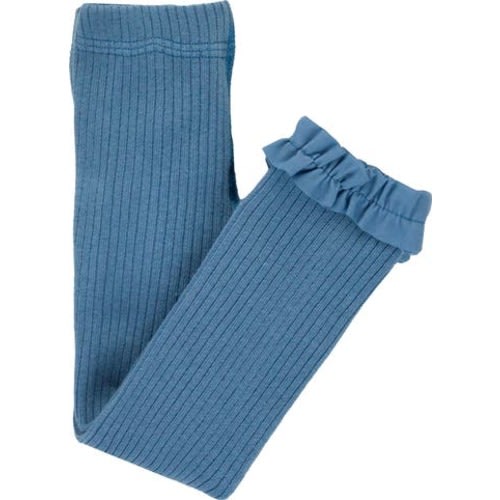 Baby Girls Rib Knit Footless Ruffled Tights