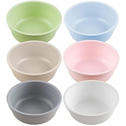 Re-Play 12 Oz. Toddler Bowls for Snack and Everyday Dining - Dishwasher and Microwave Safe - Set of 6-5.75" x 5.75" x 2" - Meadow