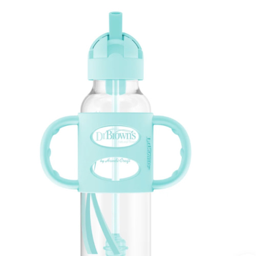 Dr. Brown’s™ Milestones™ Narrow Sippy Straw Bottle with Silicone Handles, 8 oz/250 mL
