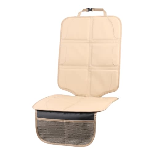 pefirst Car Seat Protector, Extra Thick Car Seat Covers Non-Slip Waterproof Mat Pad Leaving No Imprints Marks for Child Baby Pet Truck SUV Automobile (Beige-A)